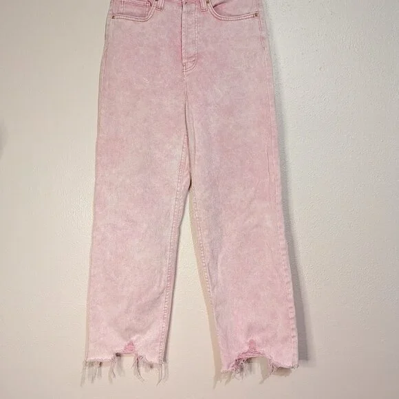 ⭐Wild Fable Women's Jeans Pants Pink Straight High Rise Cotton Blend Size 4⭐ - Picture 6 of 14
